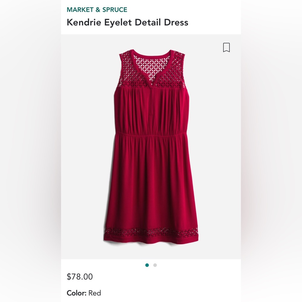 Market and Spruce eyelet detail wine colored dress